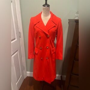 Women's Double-Breasted Red Coat